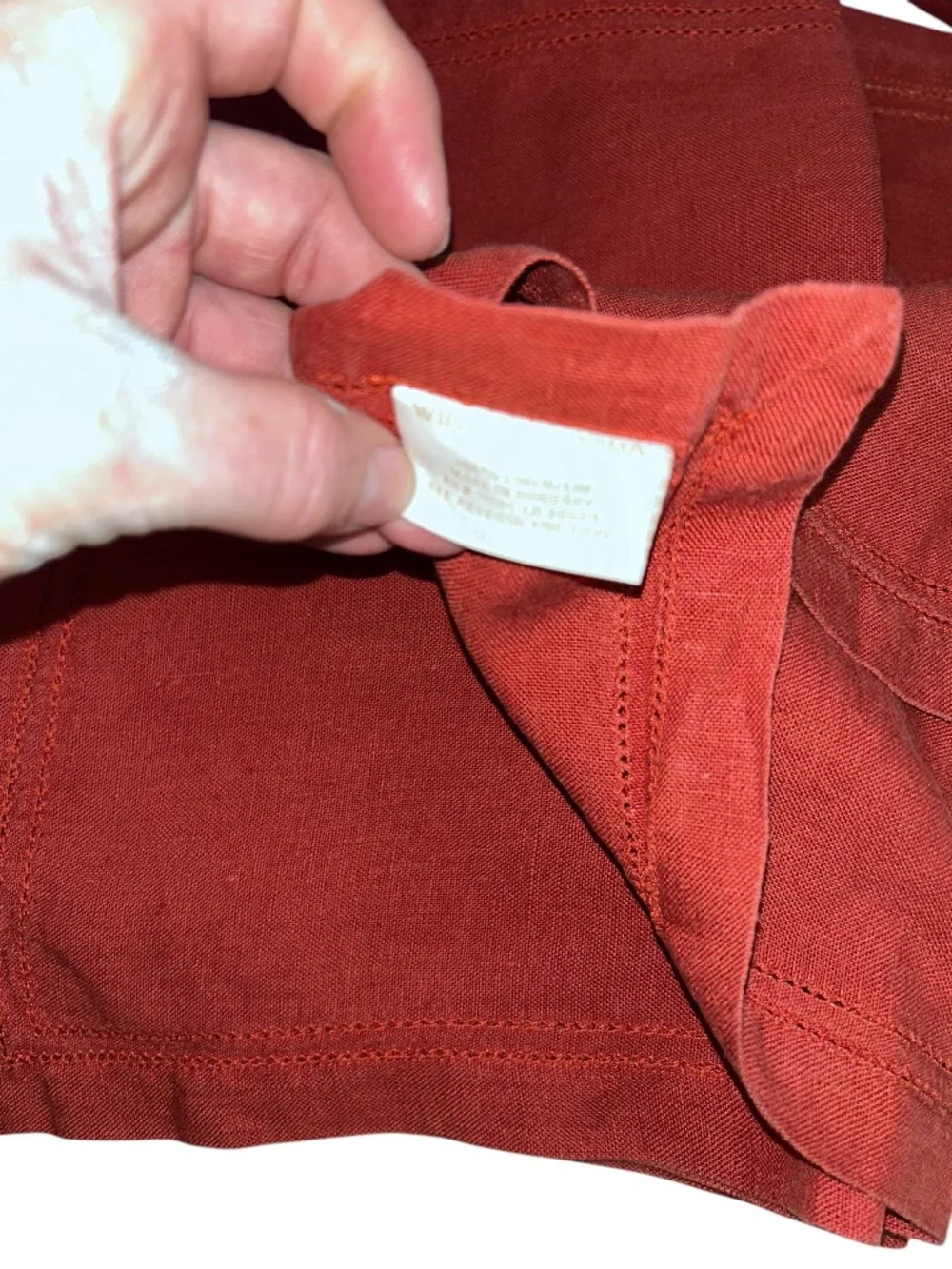 Williams Sonoma Rust red 15 pieces linen 8 napkins 8 placemats